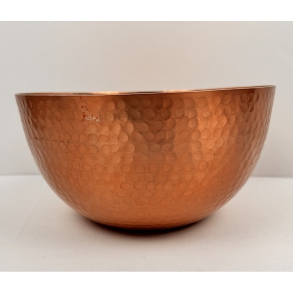 Hammered Rose Copper Plated Aluminum Bowl 10" x 5" - Picture 1 of 8
